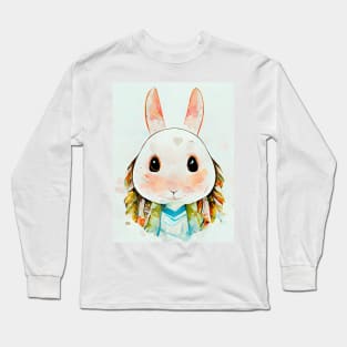 Bunny Lover Cute Rabbit Portrait Long Sleeve T-Shirt